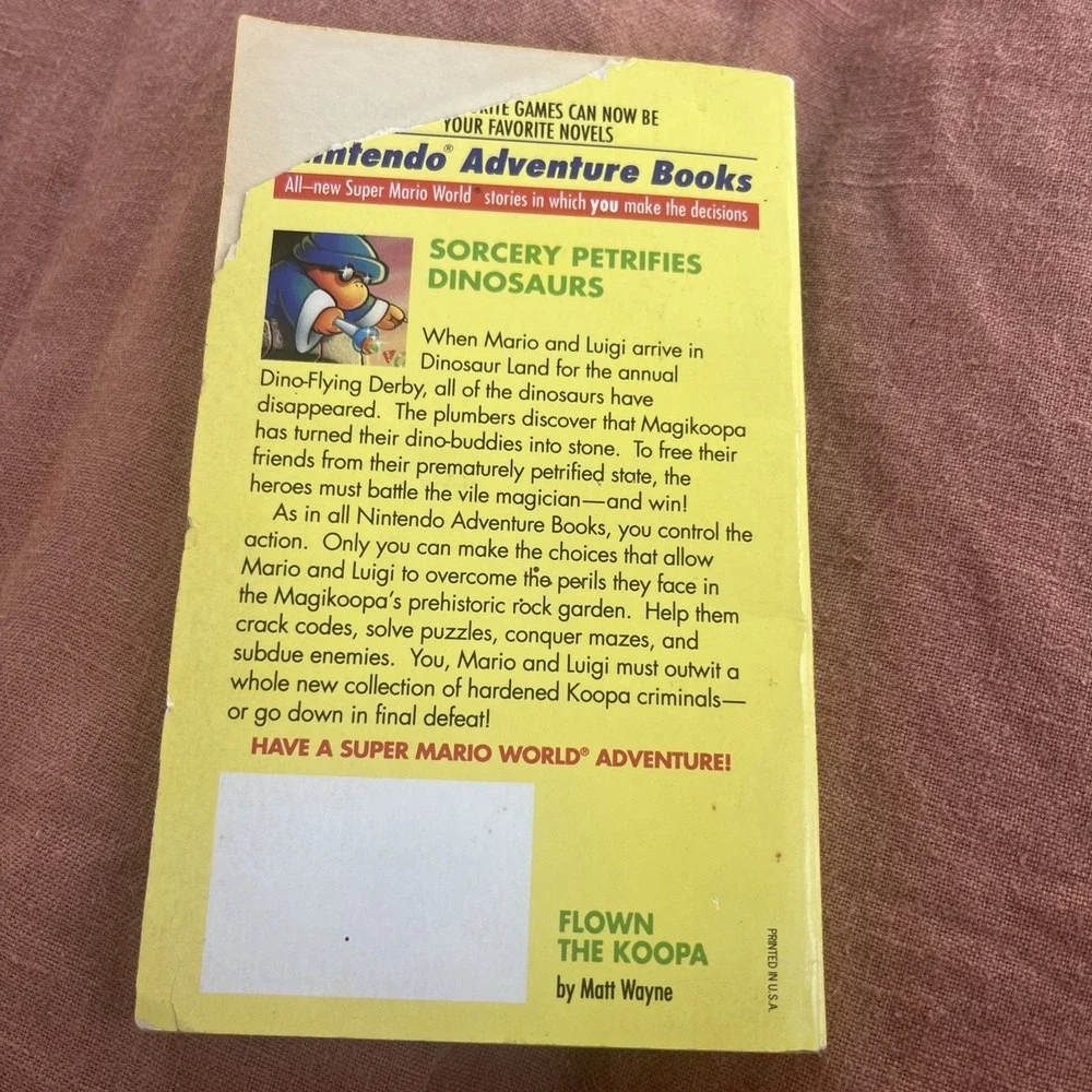 Vintage 1991 Nintendo Adventure Books #8 Flown The Koopa (q4)